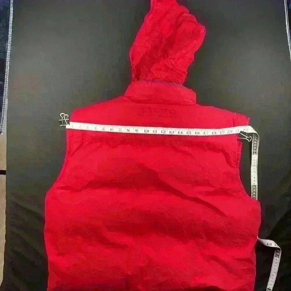 Vintage Rain Forest men’s down utility vest with 4 pockets, attached hood XLarge - Picture 9 of 12